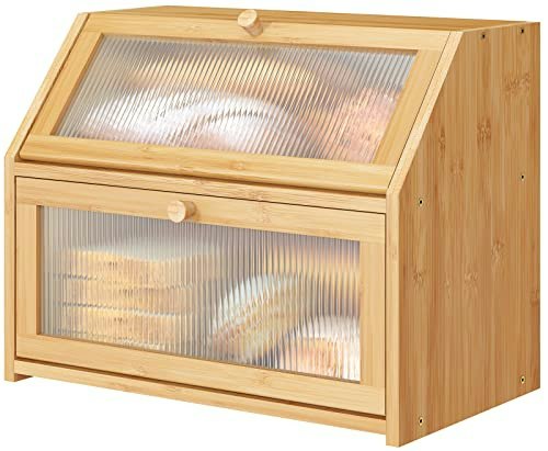 Vriccc Double-Layer Bamboo Bread Box: $31.44 Vriccc Double-Layer Bamboo Bread Box: $31.44