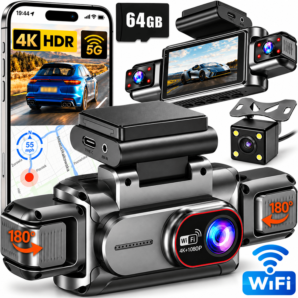 Gazily 4-Channel 1080p Dash Cam with 64GB Card: $55.99 Gazily 4-Channel 1080p Dash Cam with 64GB Card: $55.99