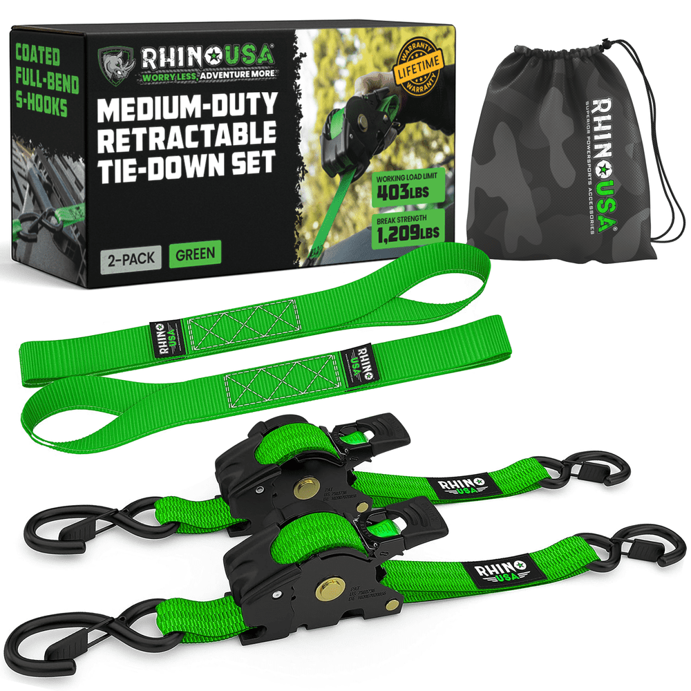 Rhino USA 1" x 10' Retractable Ratchet Straps 2-Pack: $42.90