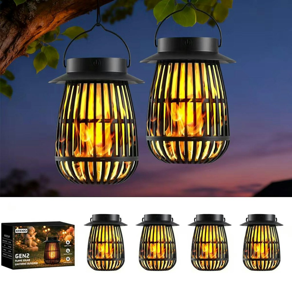 Solar Flame Lanterns 4-Pack: $30