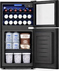 Snowyermine 2-in-1 Beverage Refrigerator w/ Bottom Freezer for $230 + free shipping