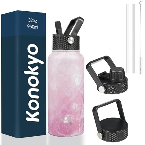 Konokyo 32-oz Insulated Stainless Steel Water Bottle: $12.13