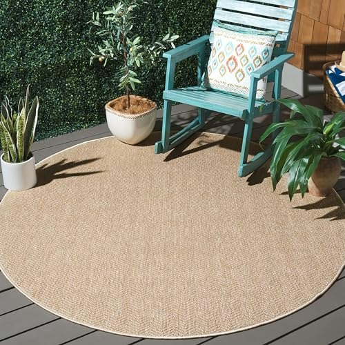 Safavieh SAW402B Washable 6'7" Round Sisal Rug: $119.68
