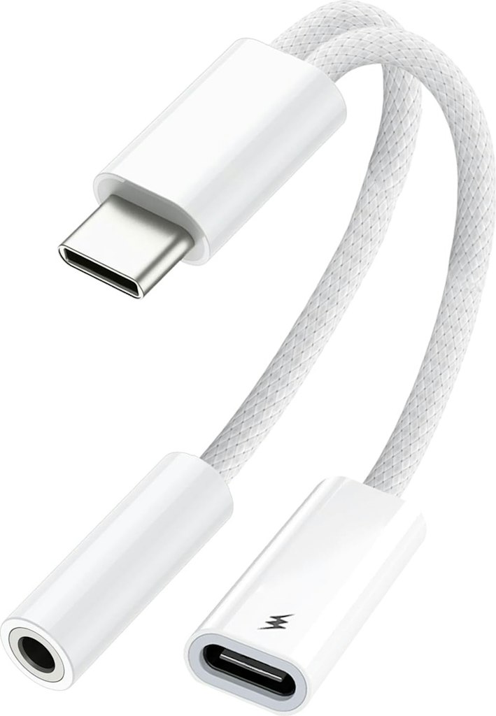USB-C to 3.5mm Headphone Jack Adapter w/ 60W PD Charging: $6.99