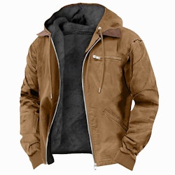 Men's Suede Fleece Hooded Jacket for $27 + $9 shipping