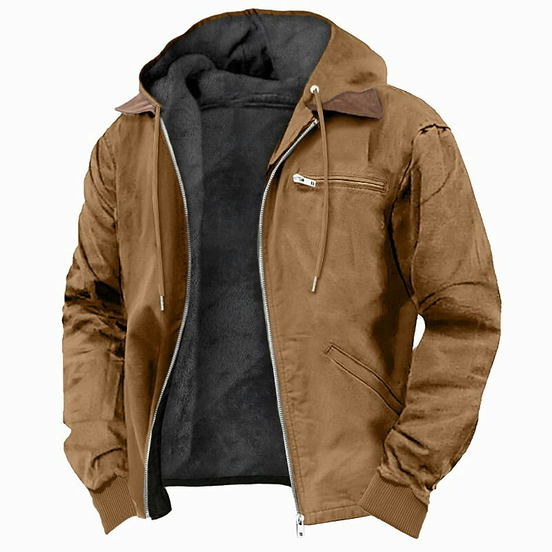 Men's Suede Fleece Hooded Jacket: $27 Men's Suede Fleece Hooded Jacket: $27