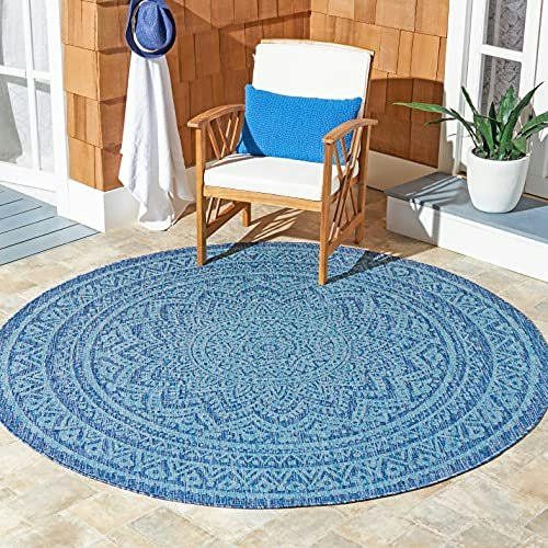 Safavieh Courtyard Collection 6'7" Round Washable Outdoor Rug: $88.99 Safavieh Courtyard Collection 6'7" Round Washable Outdoor Rug: $88.99