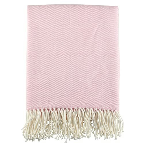 Saro Lifestyle Herringbone Tassel Throw Blanket: $34.96
