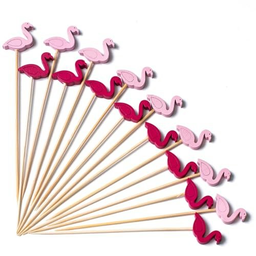 PuTwo 4.7-Inch Bamboo Flamingo Cocktail Picks 100-Pack: $7.19