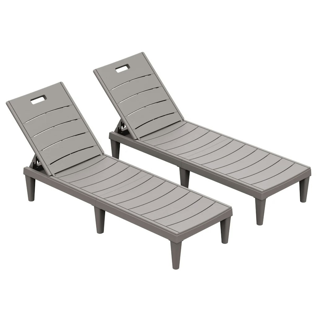 Arlmont & Co. Outdoor Chaise Lounge Chairs w/ Adjustable Backrest, Set of 2: $98