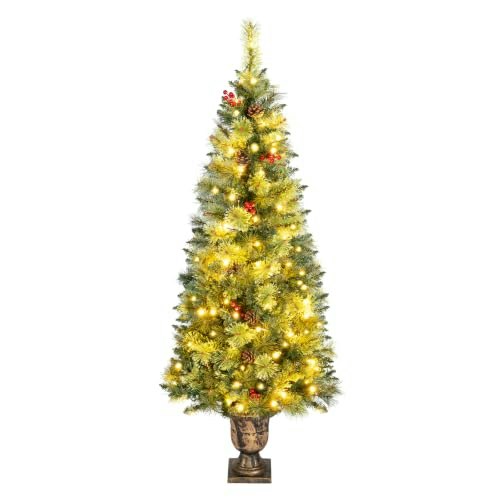 Goplus 5-Foot Pre-Lit Artificial Potted Christmas Tree: $62.99 Goplus 5-Foot Pre-Lit Artificial Potted Christmas Tree: $62.99