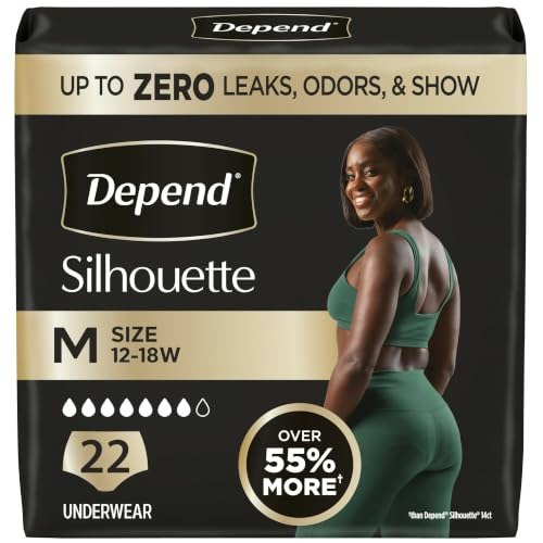 Depend Silhouette Women's Incontinence Underwear 22-Count: $21.99 Depend Silhouette Women's Incontinence Underwear 22-Count: $21.99