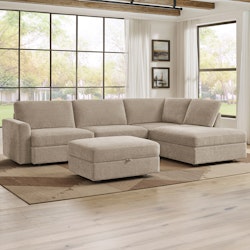 Broyhill Oswin Fabric 3-Piece Sectional w/ Storage Ottoman for $1,100 + free delivery