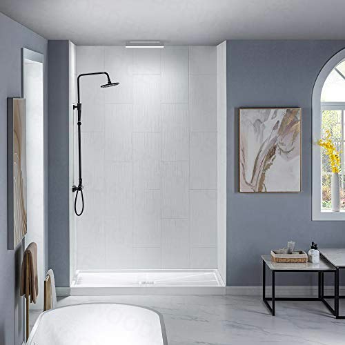 Woodbridge 60" x 96" Solid Surface Tub and Shower Wall Panel Surround: $735.37 Woodbridge 60" x 96" Solid Surface Tub and Shower Wall Panel Surround: $735.37