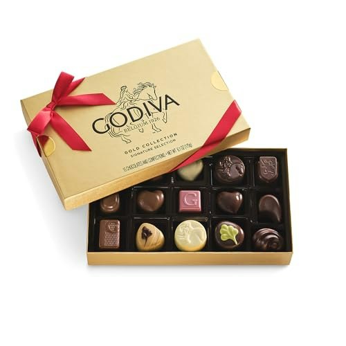 Godiva Belgian Chocolate Holiday Gift Box 15-Piece: $28 Godiva Belgian Chocolate Holiday Gift Box 15-Piece: $28