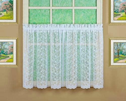Priscilla Lace Bridal 60" x 24" Tier Curtain: $17.13 Priscilla Lace Bridal 60" x 24" Tier Curtain: $17.13