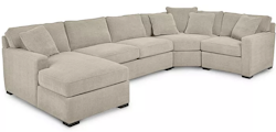 Macy's Radley 4-Piece Fabric Chaise Sectional Sofa w/ Wedge Piece for $2,099 + shipping varies