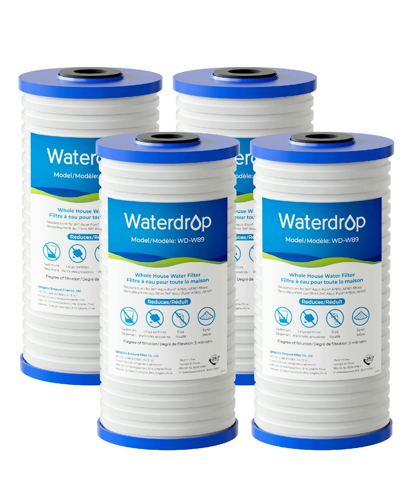 Waterdrop 5-Micron 10" x 4.5" Whole House Water Filter for 3M Aqua-Pure AP810 4-Pack: $33 via Sub & Save