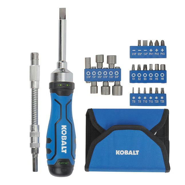 Kobalt 27-Piece Ratcheting Multi-Bit Screwdriver Set: $13 Kobalt 27-Piece Ratcheting Multi-Bit Screwdriver Set: $13