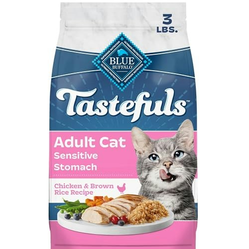 Blue Buffalo Tastefuls Sensitive Stomach Chicken & Brown Rice Dry Cat Food 3-lb.: $13.48