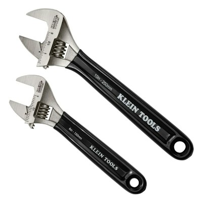 Klein Tools Blackout Extra-Capacity Adjustable Wrench 2-Piece Set for $25 + free shipping