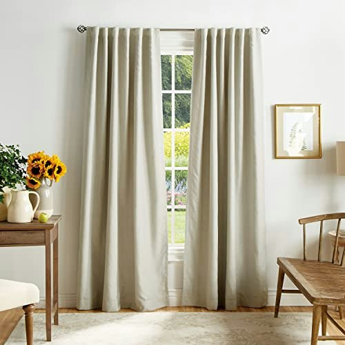 Martha Stewart Bedford Woven Plaid Blackout Window Curtain Panel Pair: $21.61