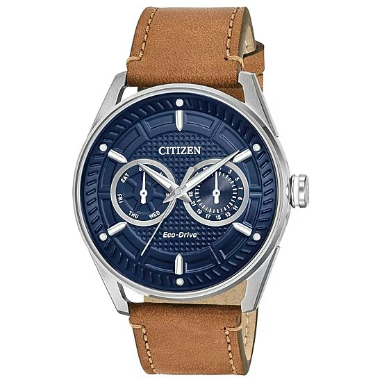 Citizen Men's Eco-Drive Leather Strap Watch: $244