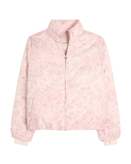 Hollister Women's Zip-Up Pattern Puffer Jacket: $18