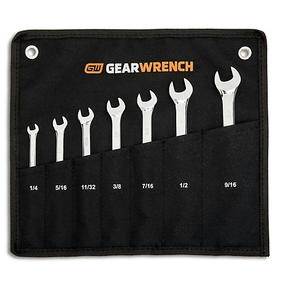 GearWrench 7-Pc. SAE or Metric Wrench Set w/ Canvas Roll: $11