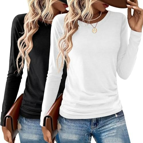 Gihgoew Women's Long Sleeve Crewneck T-Shirt 2-Pack: $7.57 Gihgoew Women's Long Sleeve Crewneck T-Shirt 2-Pack: $7.57