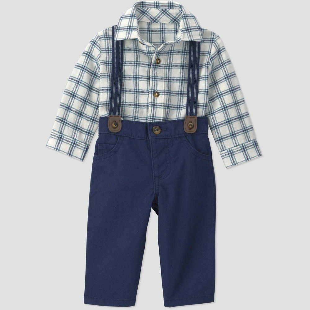 Carter's Just One You Baby Boys' Gingham Suspender Set 12M: $20