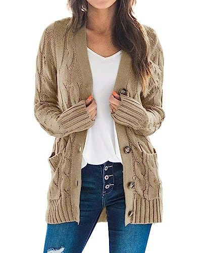 Goranbon Women's Cable Knit Button-Down Cardigan Sweater: $30.59 Goranbon Women's Cable Knit Button-Down Cardigan Sweater: $30.59