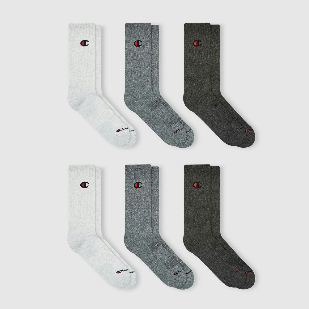 Champion Iconic Essentials Men's Cushion Crew Socks 6-Pack: $15