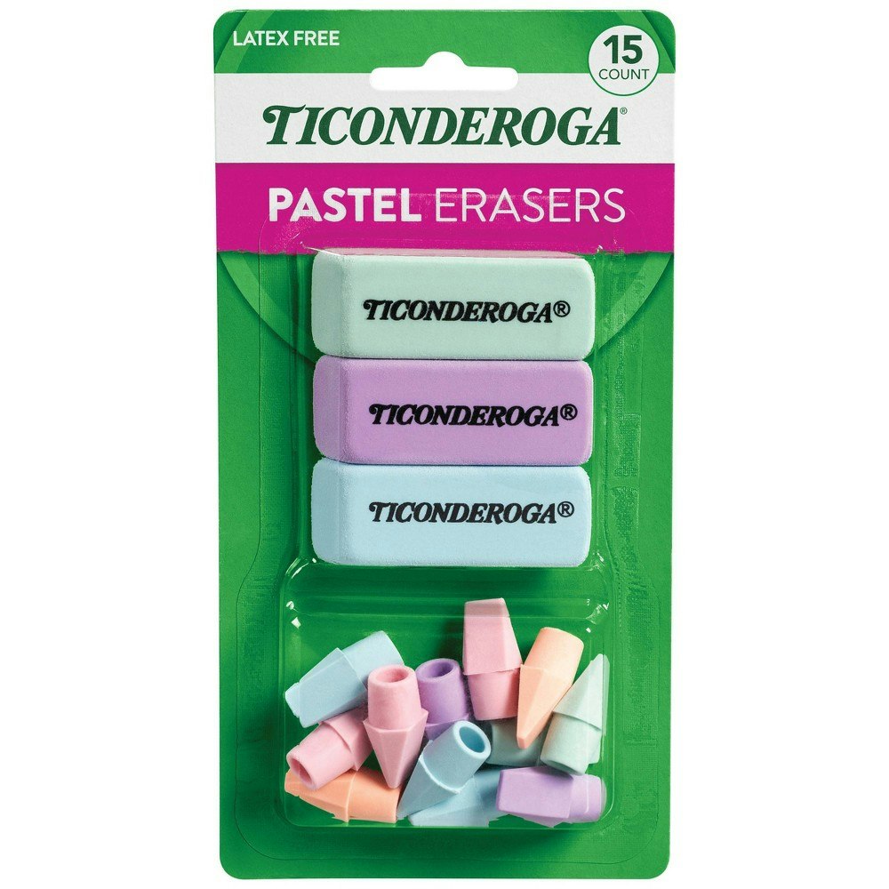 Ticonderoga Pastel Erasers 15-Pack: $2.99 Ticonderoga Pastel Erasers 15-Pack: $2.99