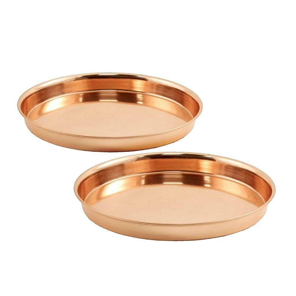 8.5-Inch Decorative Round Stainless Steel Tray 2-Pack: $35.49