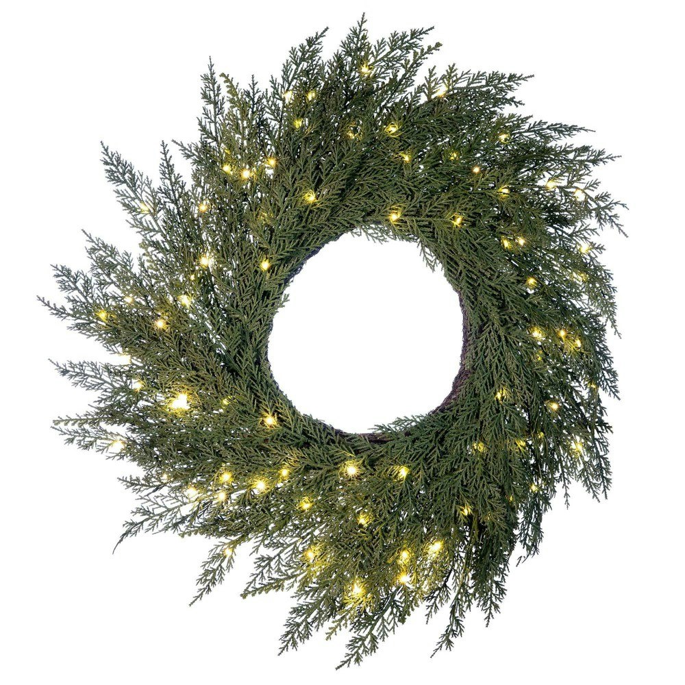 TreeKeeper 30-Inch Pre-Lit LED Cypress Wreath: $139.99 TreeKeeper 30-Inch Pre-Lit LED Cypress Wreath: $139.99