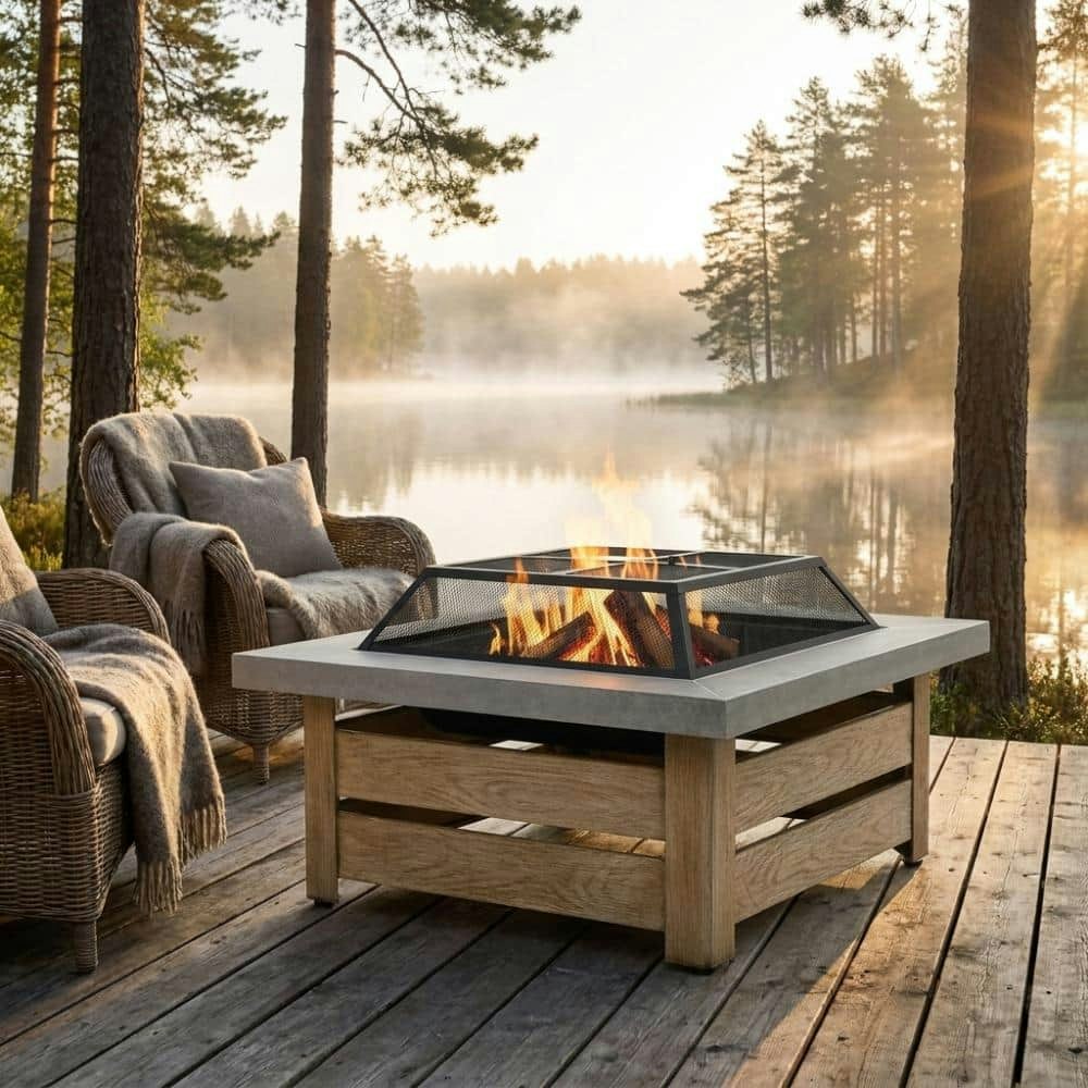 34-inch Wood Burning Fire Pit Table: $313.53 34-inch Wood Burning Fire Pit Table: $313.53