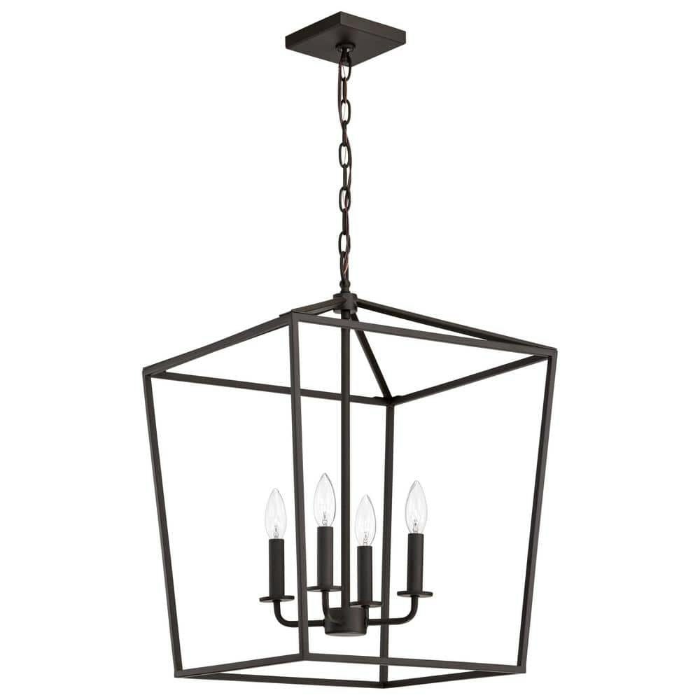 Emma 240-Watt 4-Light Dark Bronze Shaded Pendant Light: $596.99