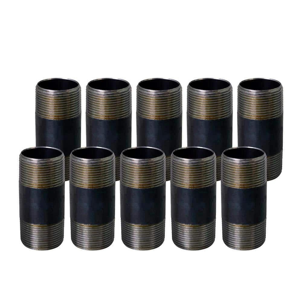 Black Steel 1-1/4" x 2-1/2" Pipe Nipple Fitting 10-Pack: $22.30 Black Steel 1-1/4" x 2-1/2" Pipe Nipple Fitting 10-Pack: $22.30