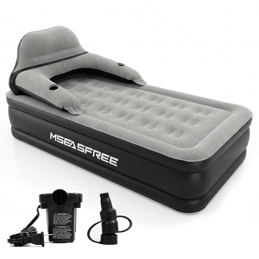 Mseasfree 18-inch Twin Air Mattress with Headboard: $75.99