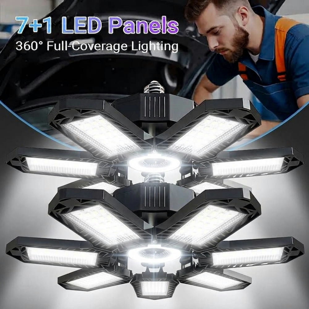 Deformable 7+1 Panel LED Garage Light 2-Pack: $24.89 Deformable 7+1 Panel LED Garage Light 2-Pack: $24.89