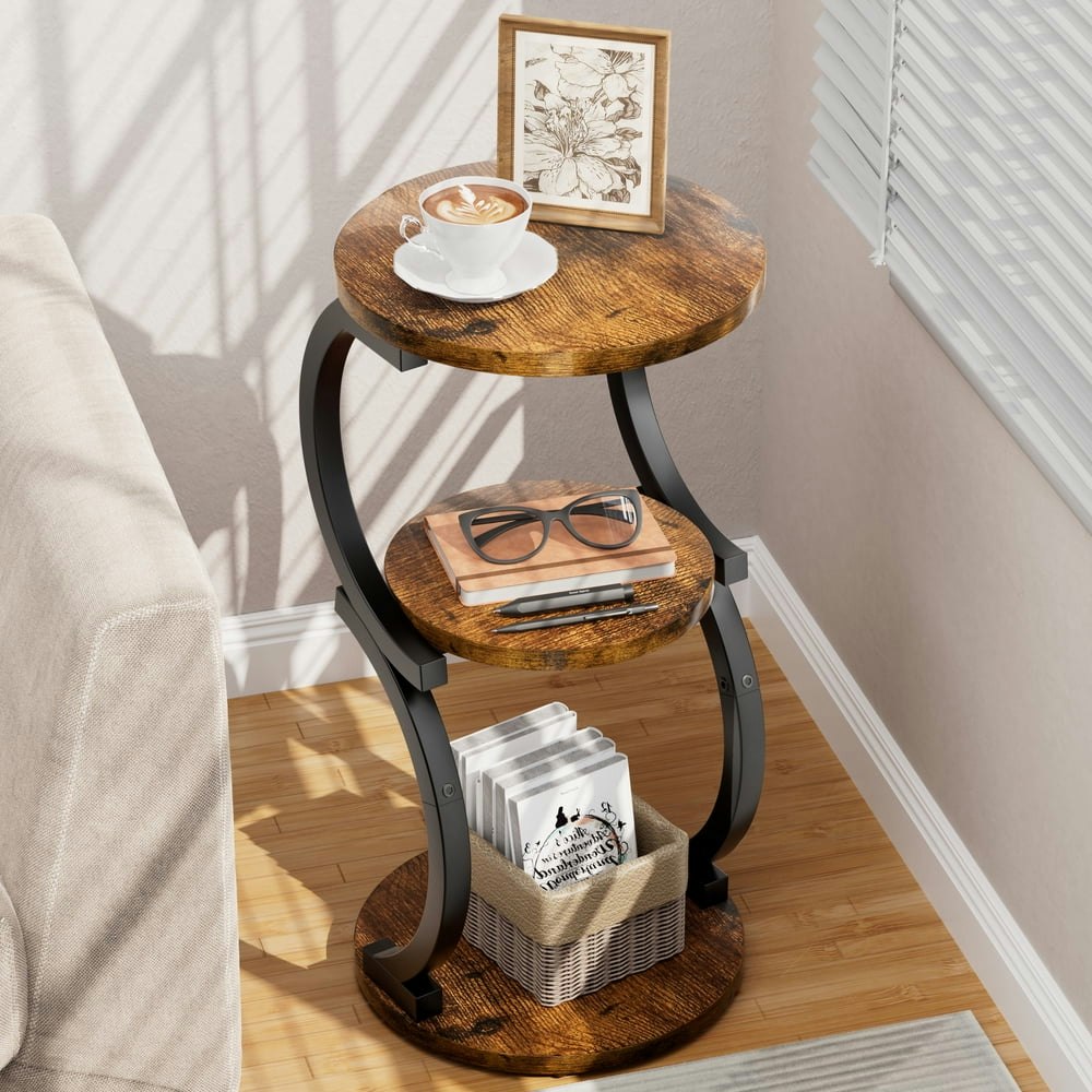 Becokome 3-Tier Round End Table: $35.78 Becokome 3-Tier Round End Table: $35.78