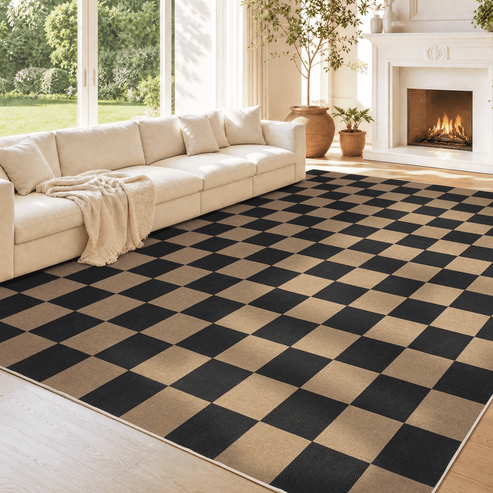 Sasttie 9'x12' Checkered Jute Area Rug: $80.99 Sasttie 9'x12' Checkered Jute Area Rug: $80.99
