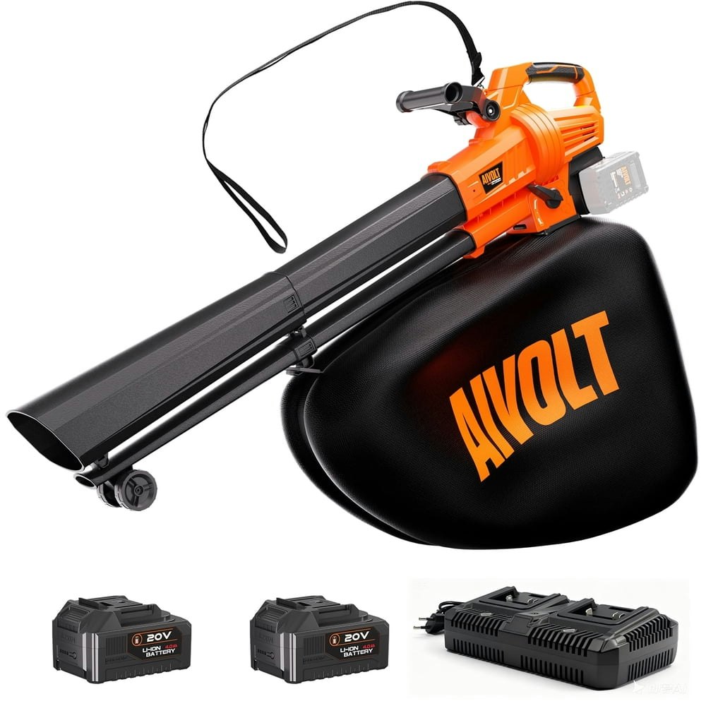 Aivolt 20V 600 CFM 3-in-1 Cordless Leaf Blower and Vacuum 2-Pack: $119.99
