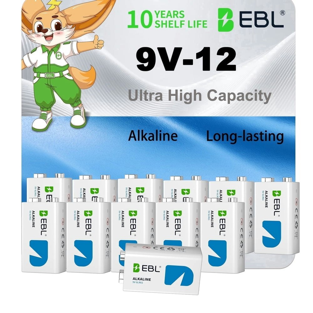 EBL 9V Alkaline Battery 12-Pack: $14.95 EBL 9V Alkaline Battery 12-Pack: $14.95