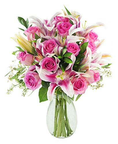 KaBloom Pink Rose and Lily Bouquet: $57.47 KaBloom Pink Rose and Lily Bouquet: $57.47