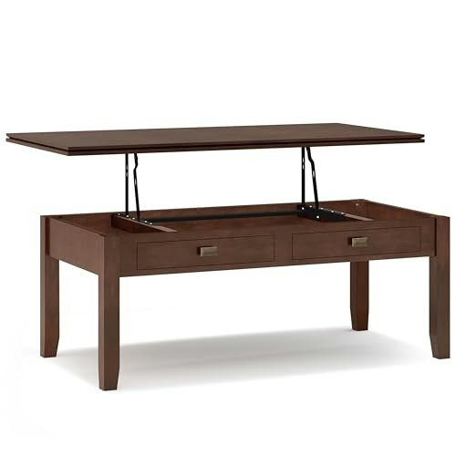 SimpliHome Artisan 46-inch Solid Wood Lift-Top Coffee Table: $241.39