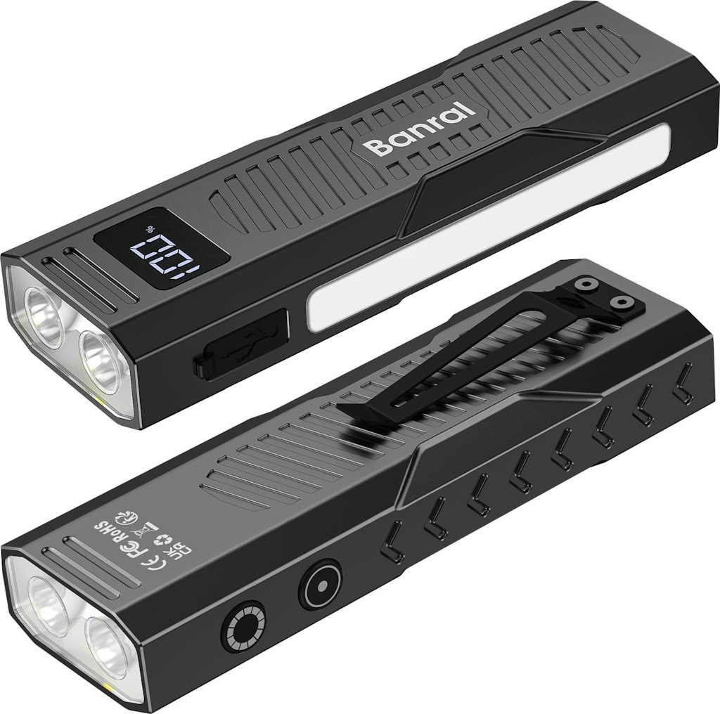 Banral Rechargeable Magnetic Flat Pocket EDC Flashlight 2-Pack: $40