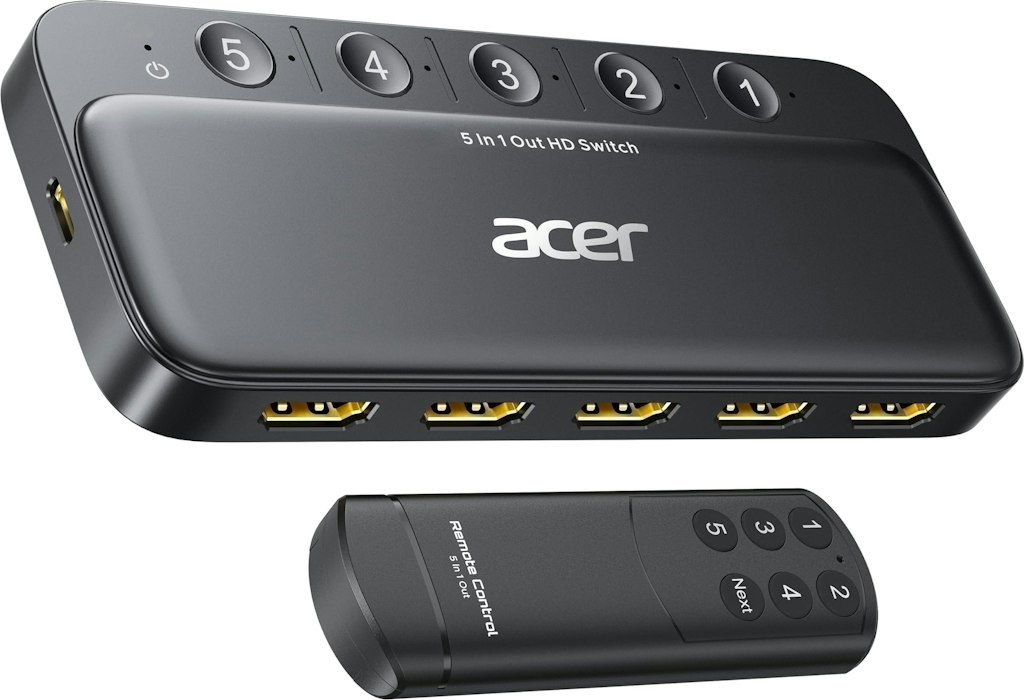 Acer 5-in-1 HDMI Switch w/ Remote: $27