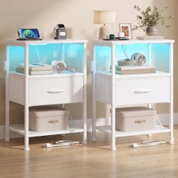 Songmics 1-Drawer Nightstand with Charging Station 2-Pack for $46 + free shipping